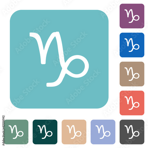 Capricorn zodiac symbol rounded square flat icons
