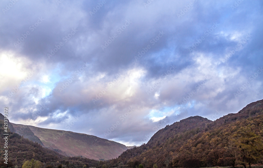 dramatic autumn  landscape image taken in Lake District , Cumbria