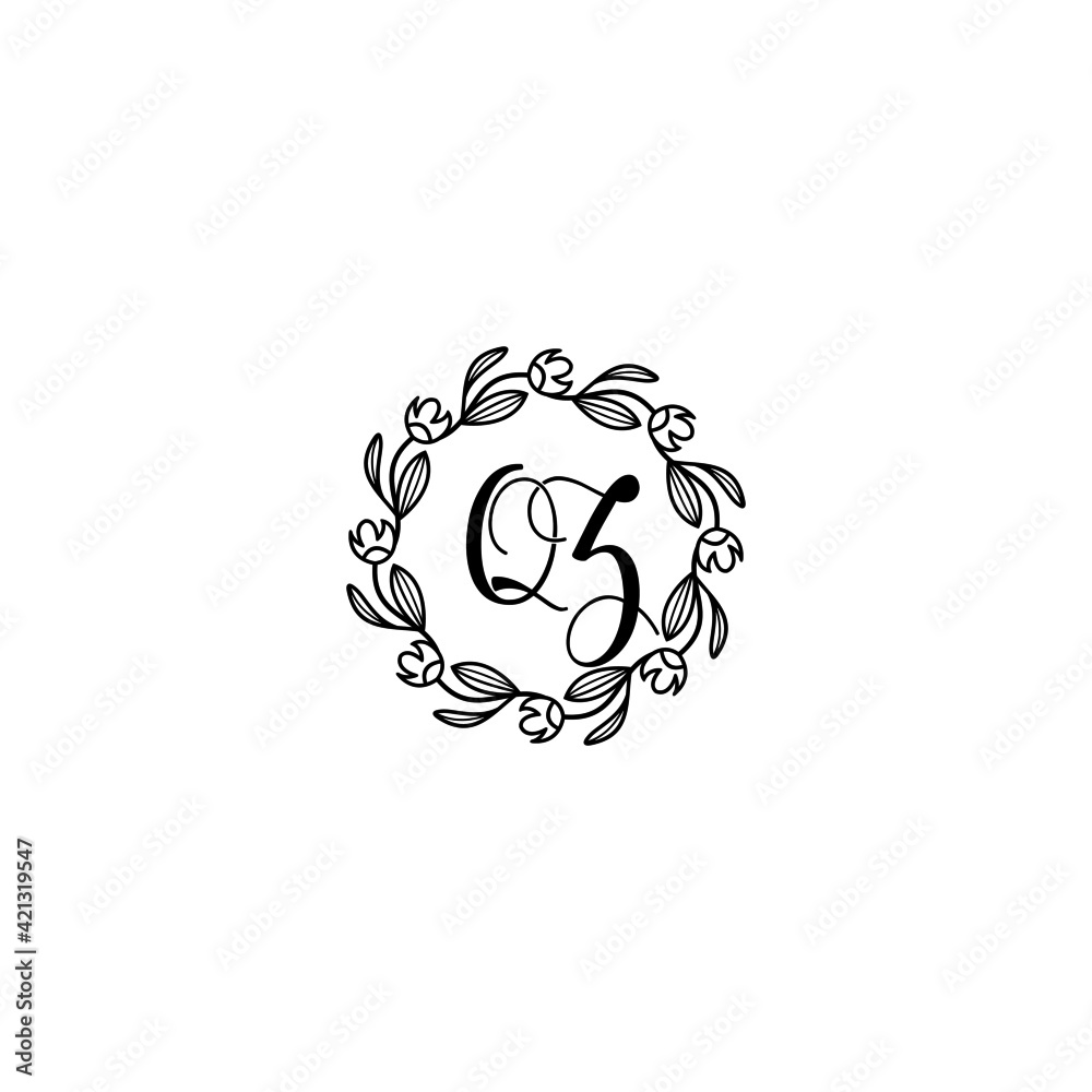 QZ initial letters Wedding monogram logos, hand drawn modern minimalistic and frame floral templates QZ initial letters Wedding monogram logos, hand drawn modern minimalistic and frame floral templates