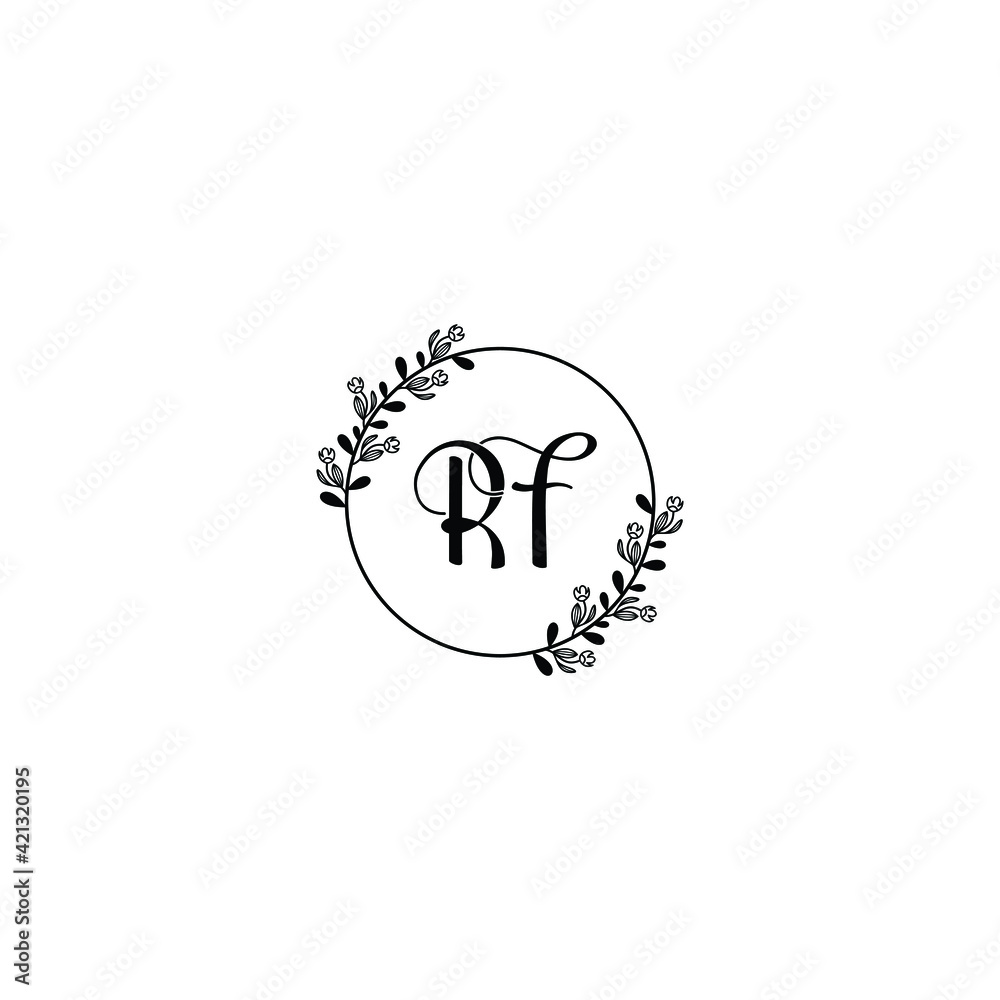 RF initial letters Wedding monogram logos, hand drawn modern minimalistic and frame floral templates RF initial letters Wedding monogram logos, hand drawn modern minimalistic and frame floral templates