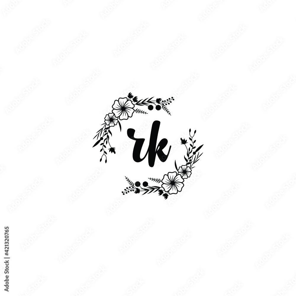 RK initial letters Wedding monogram logos, hand drawn modern minimalistic and frame floral templates RK initial letters Wedding monogram logos, hand drawn modern minimalistic and frame floral templates