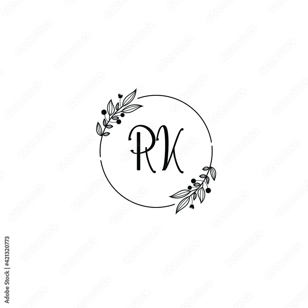 RK initial letters Wedding monogram logos, hand drawn modern minimalistic and frame floral templates RK initial letters Wedding monogram logos, hand drawn modern minimalistic and frame floral templates