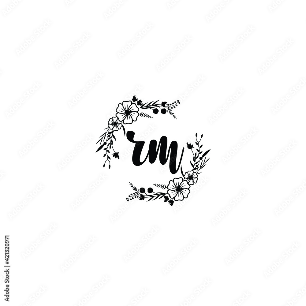 RM initial letters Wedding monogram logos, hand drawn modern minimalistic and frame floral templates RM initial letters Wedding monogram logos, hand drawn modern minimalistic and frame floral templates
