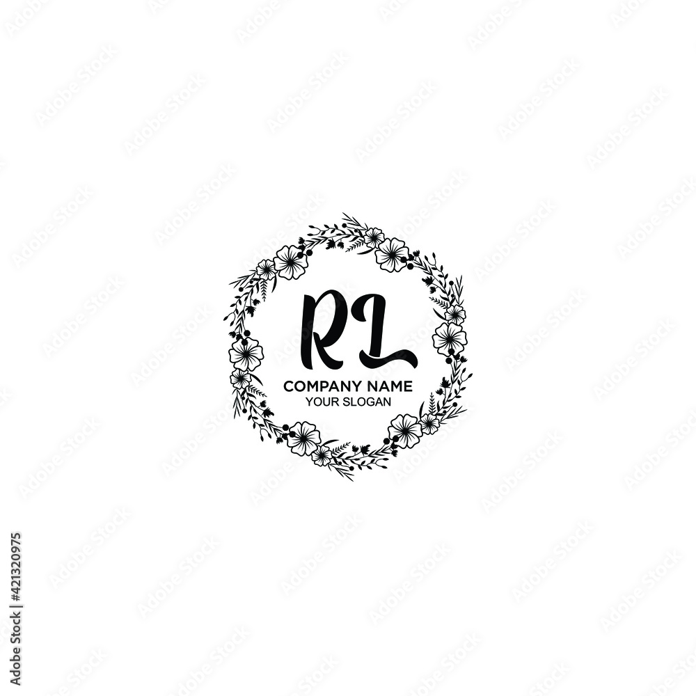 RL initial letters Wedding monogram logos, hand drawn modern minimalistic and frame floral templates RL initial letters Wedding monogram logos, hand drawn modern minimalistic and frame floral templates