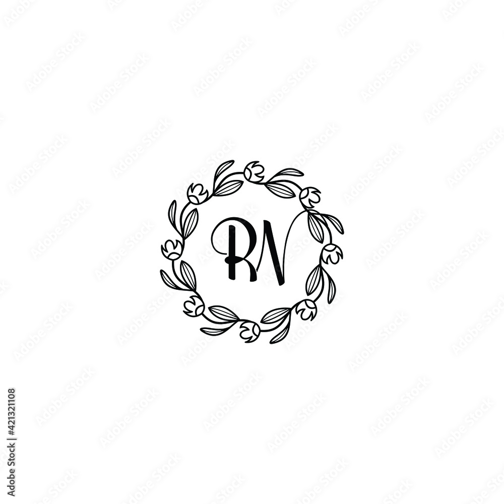 RN initial letters Wedding monogram logos, hand drawn modern minimalistic and frame floral templates RN initial letters Wedding monogram logos, hand drawn modern minimalistic and frame floral templates