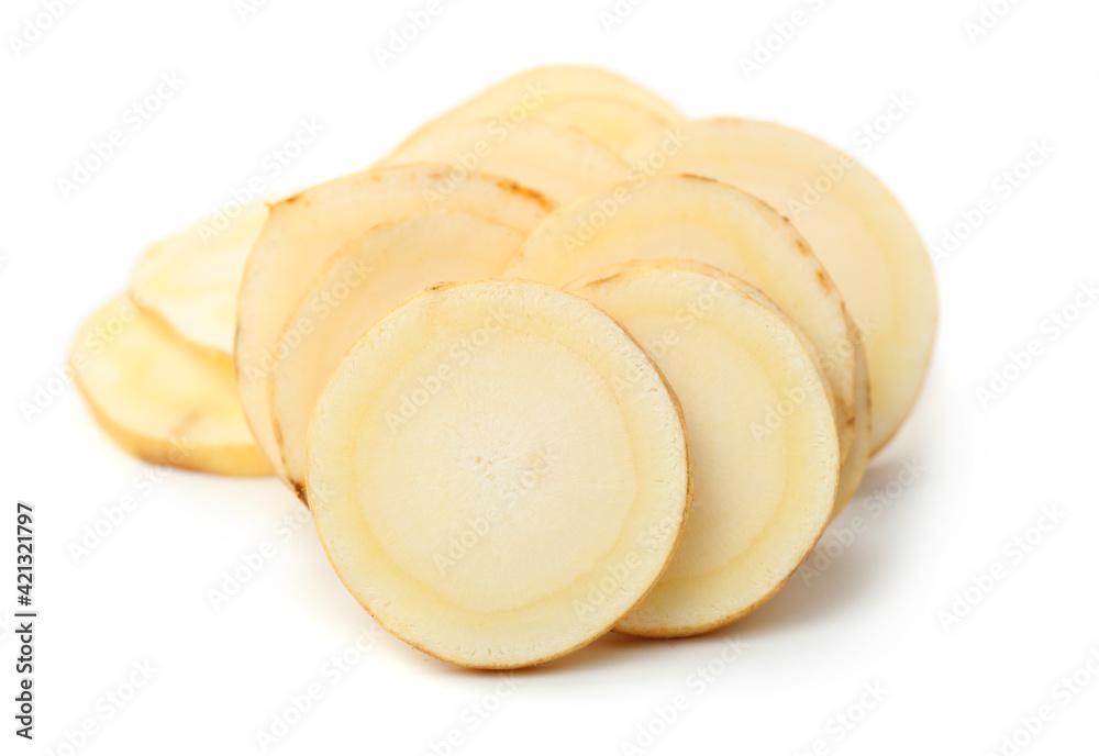 Ginseng roots on a white background Ginseng roots on a white background