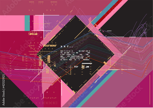 Abstract geometric background, combination of different geometric shapes