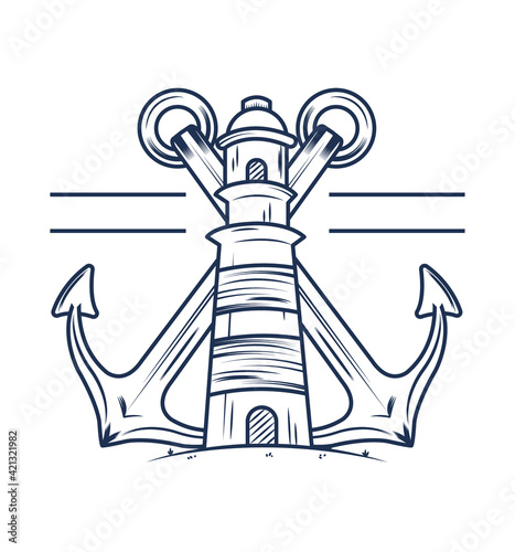 anchors and lighthouse