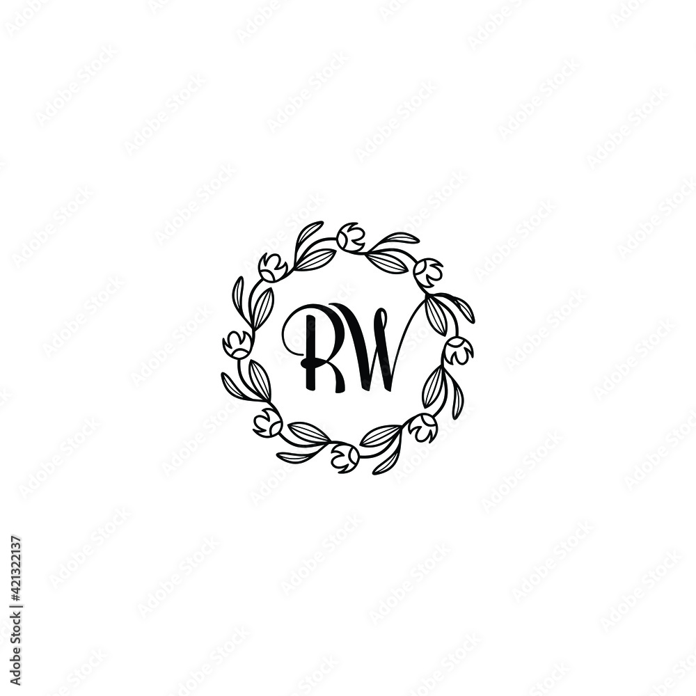 RW initial letters Wedding monogram logos, hand drawn modern minimalistic and frame floral templates RW initial letters Wedding monogram logos, hand drawn modern minimalistic and frame floral templates