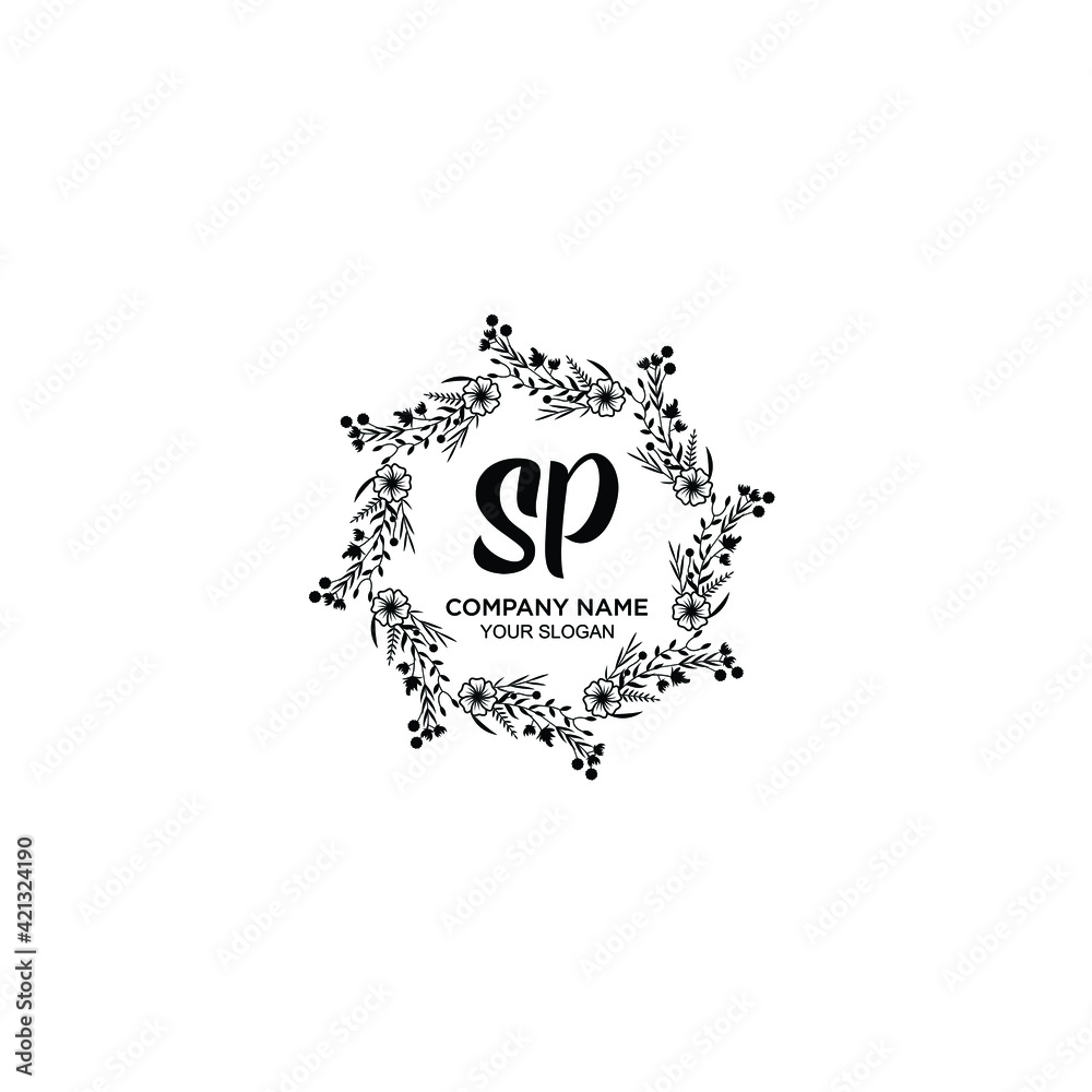 SP initial letters Wedding monogram logos, hand drawn modern minimalistic and frame floral templates SP initial letters Wedding monogram logos, hand drawn modern minimalistic and frame floral templates