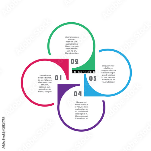 Modern abstract geometric background with various rounded linear shapes. Vector illustration of dynamic composition.