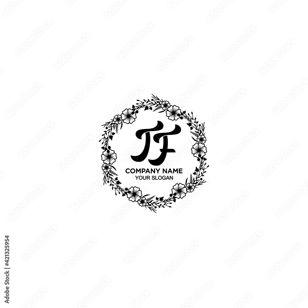 TF initial letters Wedding monogram logos, hand drawn modern minimalistic and frame floral templates TF initial letters Wedding monogram logos, hand drawn modern minimalistic and frame floral templates