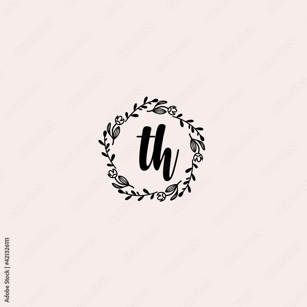 TH initial letters Wedding monogram logos, hand drawn modern minimalistic and frame floral templates TH initial letters Wedding monogram logos, hand drawn modern minimalistic and frame floral templates