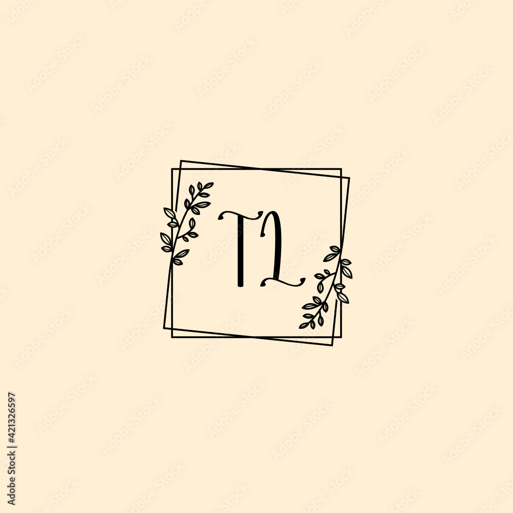 TL initial letters Wedding monogram logos, hand drawn modern minimalistic and frame floral templates TL initial letters Wedding monogram logos, hand drawn modern minimalistic and frame floral templates