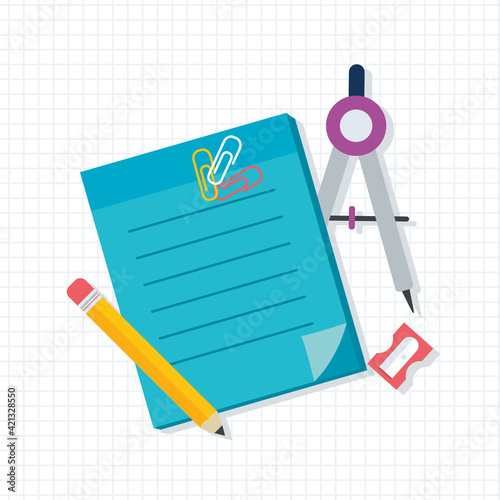 notepad and tools