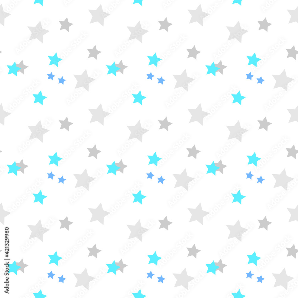 Seamless pattern with stars on white background.Design template for wallpaper,fabric,wrapping,textile