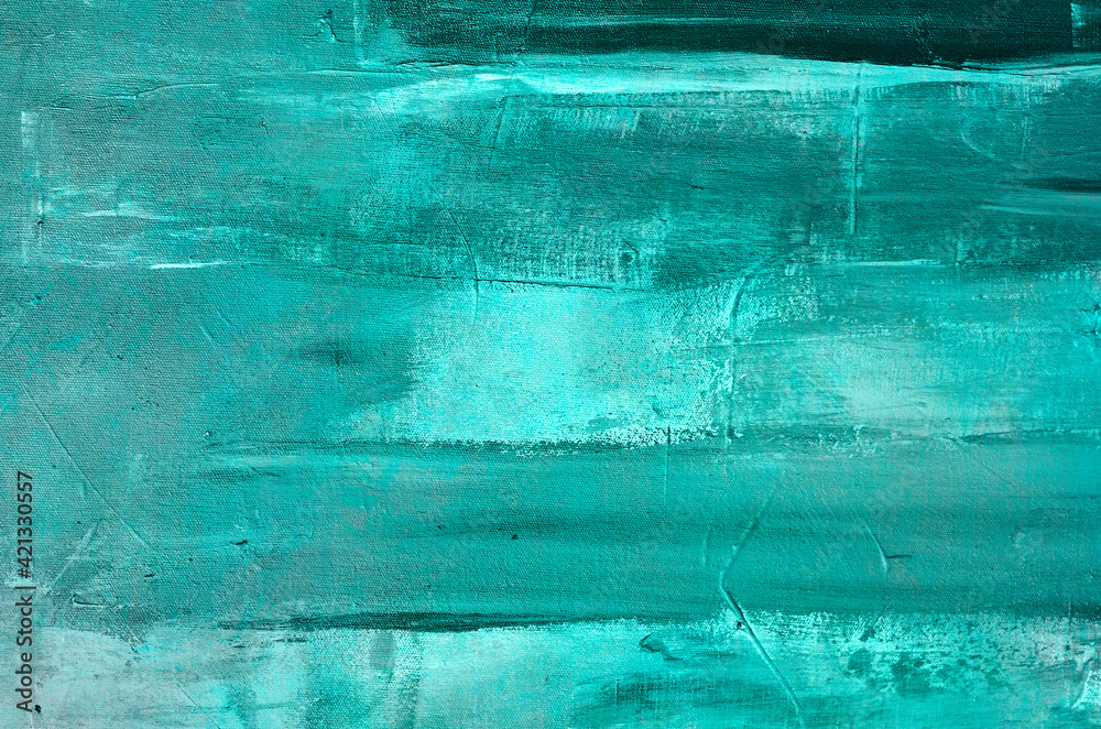 Turquoise colored abstract painting background