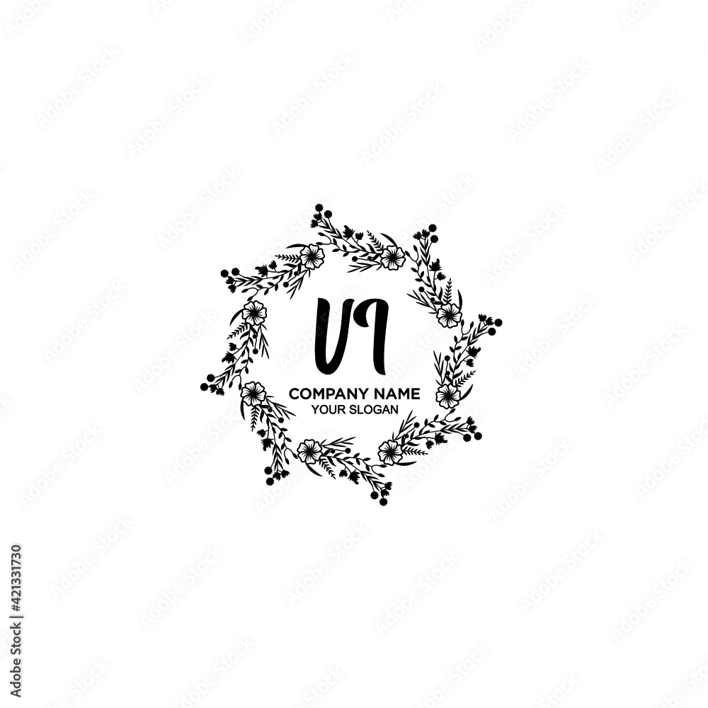 VI initial letters Wedding monogram logos, hand drawn modern minimalistic and frame floral templates VI initial letters Wedding monogram logos, hand drawn modern minimalistic and frame floral templates