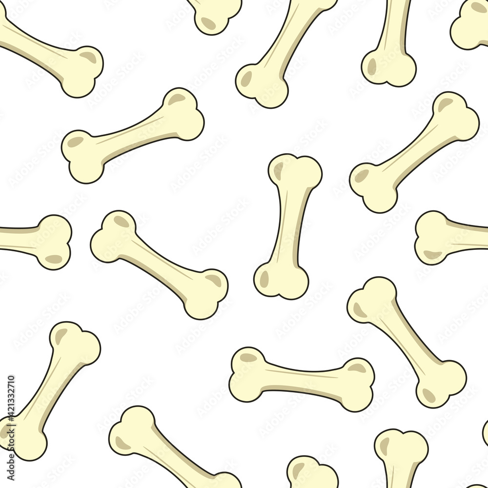Dog bones on a white background, seamless vector pattern for clothing, fabric. Dog bones on a white background, seamless vector pattern for clothing, fabric.