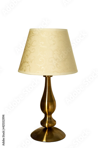Retro table lamp isolated on a white background.