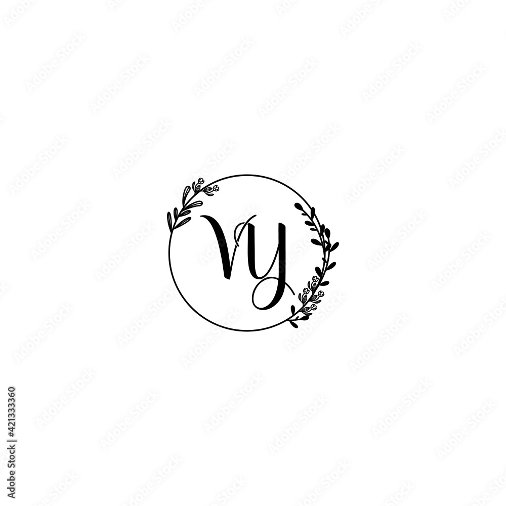 VY initial letters Wedding monogram logos, hand drawn modern minimalistic and frame floral templates VY initial letters Wedding monogram logos, hand drawn modern minimalistic and frame floral templates
