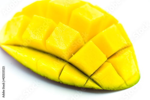 Mango fruit isolated on a white background. 