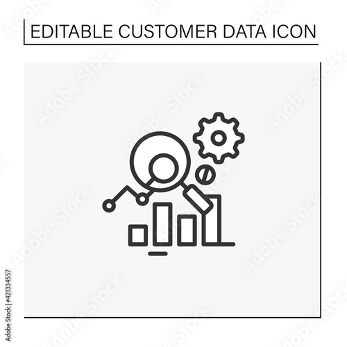 Measurement analytics line icon. Combines measurement science and validity theory, using digital big data and analytical techniques. Customer data concept.Isolated vector illustration.Editable stroke