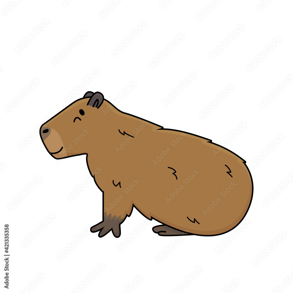 Premium Vector  Cute capybara cartoon vector illustration