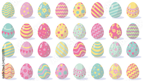 Easter eggs set, happy easter, thirty two pieces eggs