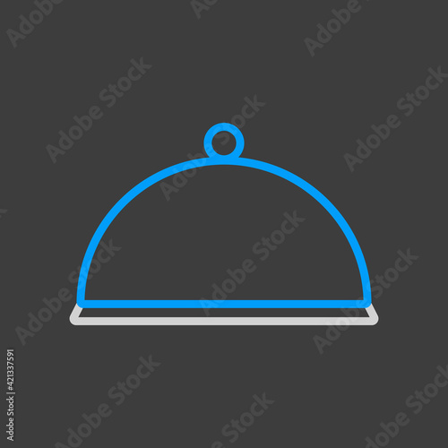 Cloche, food tray vector icon. Kitchen appliance