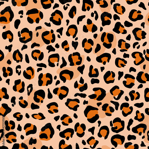 Leopard skin. Seamless pattern with animal print.