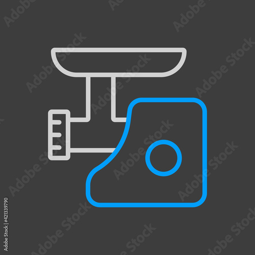 Electric meat grinder vector icon. Electric kitchen appliance
