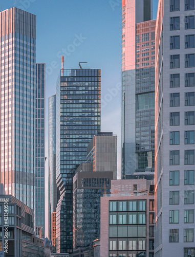 Skyline von Frankfurt am Main im Bankenviertel  