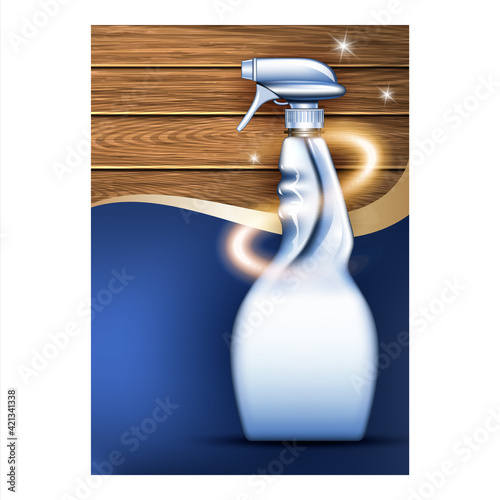 Parquet Floor Cleaner Creative Promo Banner Vector Illustration