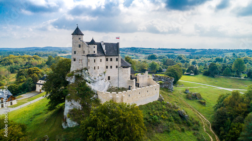 Bobolice Castle, an old medieval fortress or royal castle in the village of Bobolice, Poland