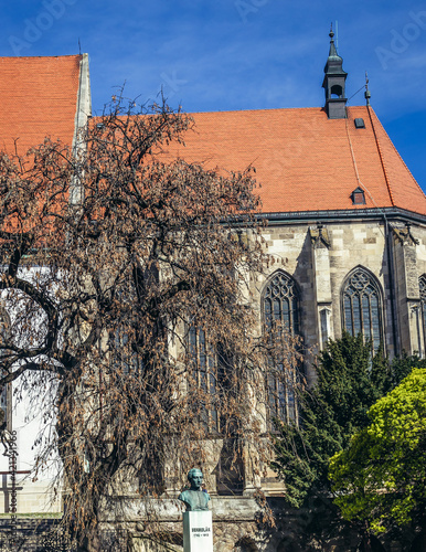 Canvas Print Anton Bernolak statue in front of St Martin Cathedral in historic part of Bratis