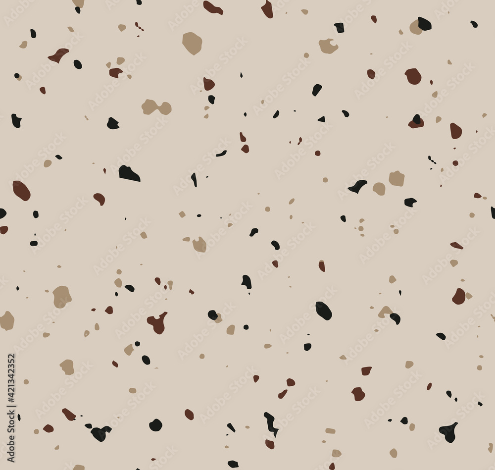Seamless pattern of terrazzo texture, isolated on a beige background. Abstract pattern in black and beige colors. Trendy background for web and print design. Seamless pattern of terrazzo texture, isolated on a beige background. Abstract pattern in black and beige colors. Trendy background for web and print design.