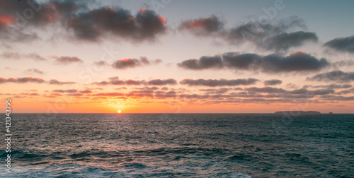 A beautiful view of the sunset in Atlantic Ocean