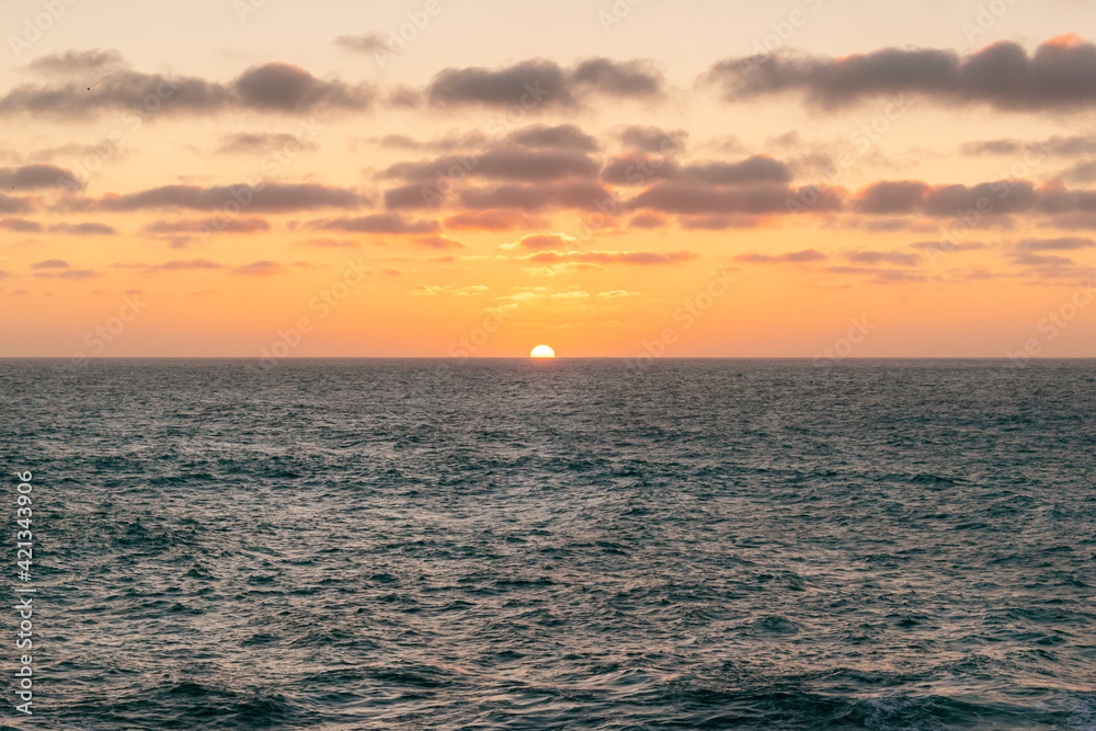 A beautiful view of the sunset in Atlantic Ocean