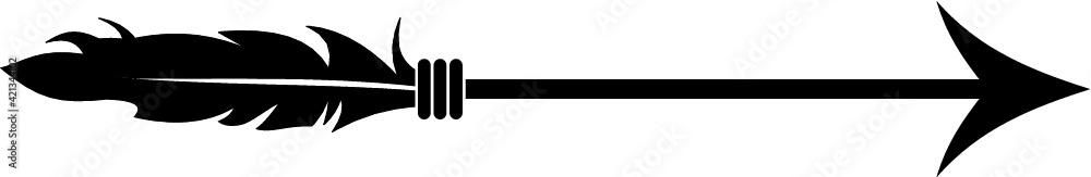 Vector illustration of the arrow with feather Vector illustration of the arrow with feather