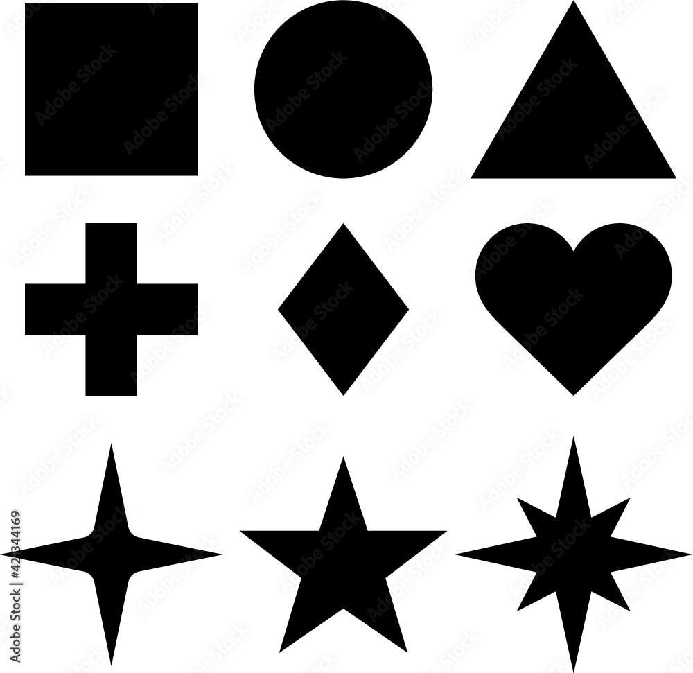 Vector illustration of the basic shapes silhouette Vector illustration of the basic shapes silhouette