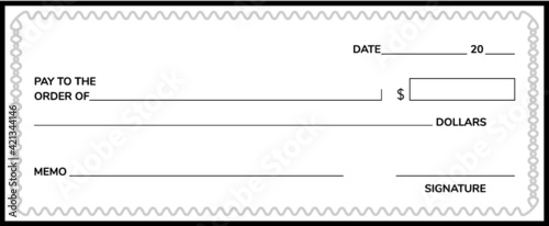 Vector illustration of the bank check