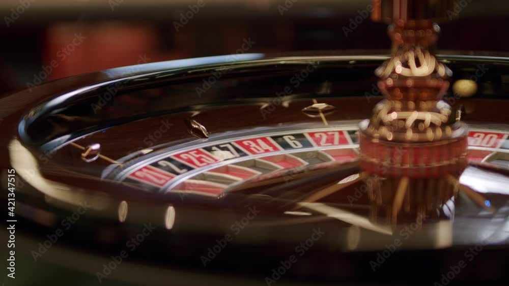 Close-up of roulette wheel in casino Close-up of roulette wheel in casino