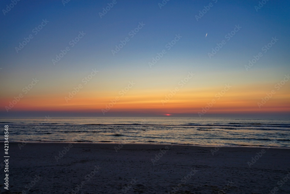 sunset on Henne beach, Jutland, Denmark