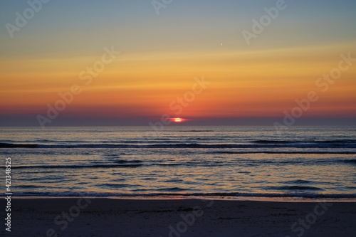 sunset on Henne beach  Jutland  Denmark
