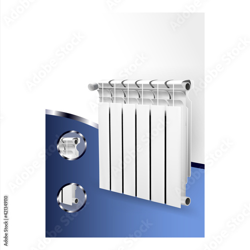 Bimetallic Radiator Heater Promo Banner Vector Illustration