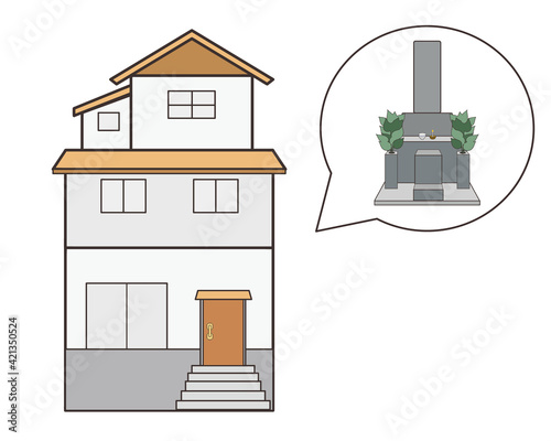 自宅墓　3階建て　神道型