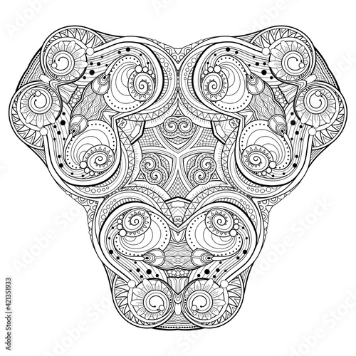 Vector Monochrome Triangle. Abstract Object Isolated On White Background. Ethnic Decorative Element