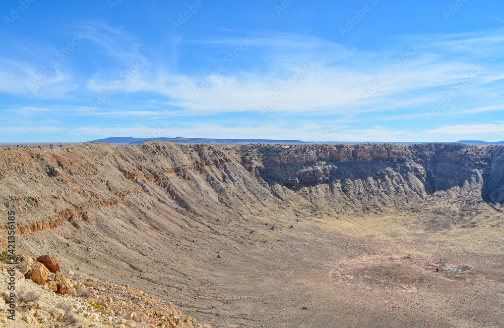 Meteor Crater Natural Monument in the Arizona Rocky Plain