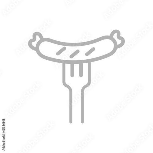 sausage icon on a white background, vector illustration
